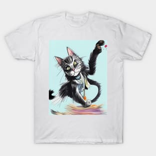 Cat with Magic Book T-Shirt
